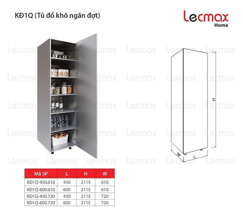 Tủ Đồ Khô Ngăn Đợt Lecmax Home KĐ1Q