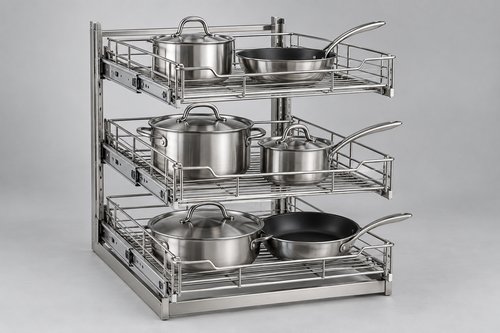 Giá Xoong Nồi Ngăn Kéo Inox XN3K
