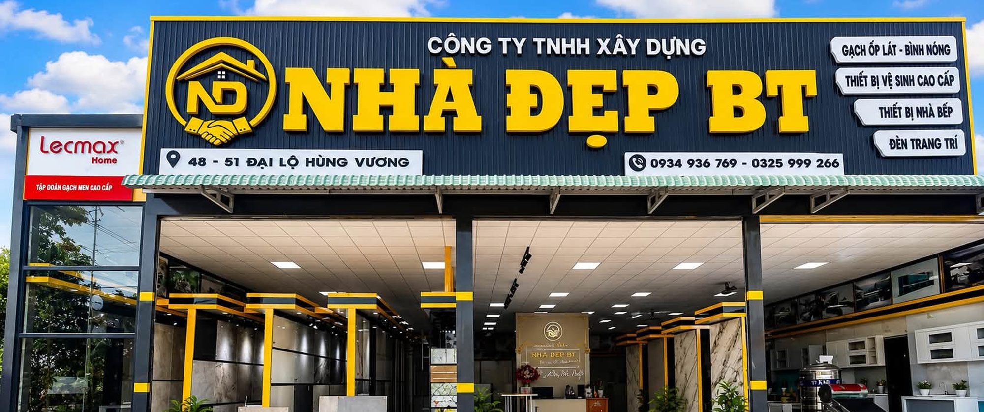 Mặt tiền showroom Nhà Đẹp BT
